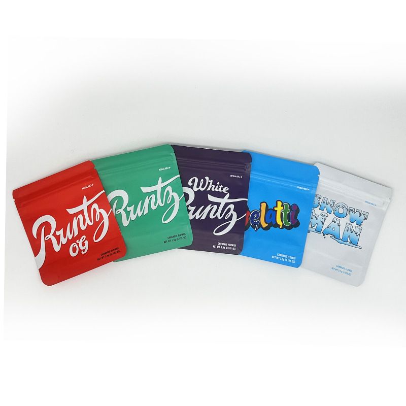 Blanco / Spider Mylar Weed Bags with Zip Seal